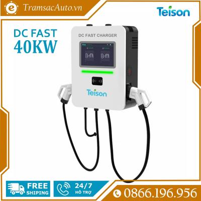 Trạm sạc nhanh Teison DC 40kW, hai súng sạc CCS2, Màn hình LCD, Giao thức OCPP