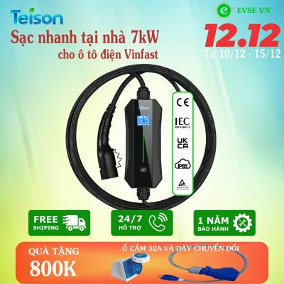 Bộ sạc ô tô điện di động Teison 7.4kW 32A Type 2